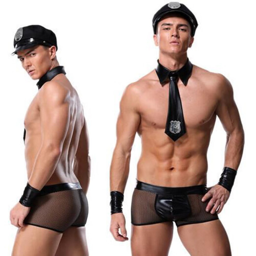 通用男士专用性感制服 兔男郎圣诞服装男用男士专用穿丁字裤衣服 g155侦探制服 JM 均码