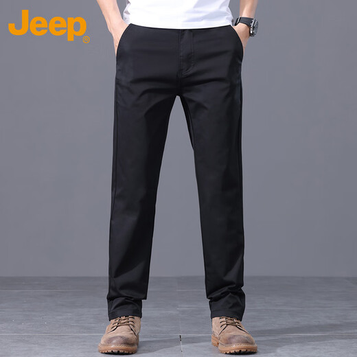 Jeep (Jeep) Pantalones casuales para hombres Pantalones sueltos de negocios de verano para hombres Pantalones de hombres versátiles de moda Black 33