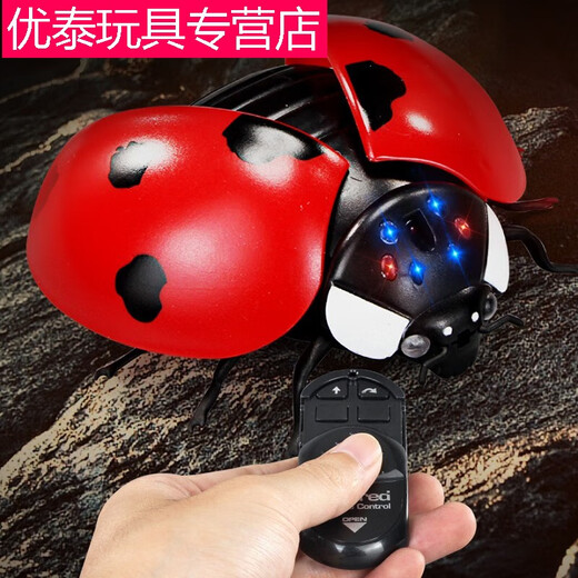 电动遥控瓢虫玩具儿童网红仿真整蛊感应会动昆虫爬虫动物男孩女孩 遥控瓢虫红色9922+螺丝刀