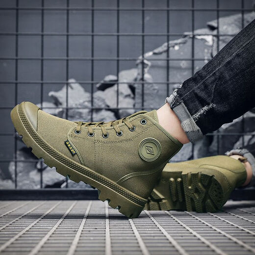 
Moonlight Rabbit Fashion Martin Boots Men's Non-Slip Casual Shoes Wear-resistant Construction Site Light and Comfortable 3522 Jiefang Shoes Labor Protection Hiking Shoes Khaki 40