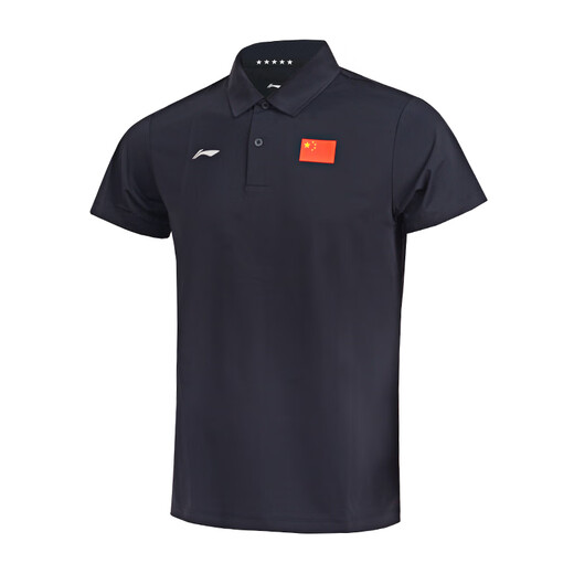 李宁李宁乒乓球服荣耀polo衫国服男款夏天运动服短袖休闲简约扣子衫 APLV675-1 幽蓝 2XL 185