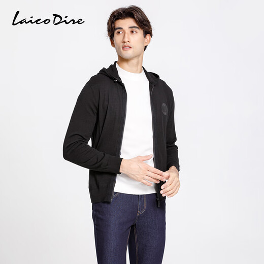 Lakedale leichte Luxus reine 100% Strickjacke Frühling neuer Strickjacke dünne warme Wollstrickpullover schwarzer XL (52)