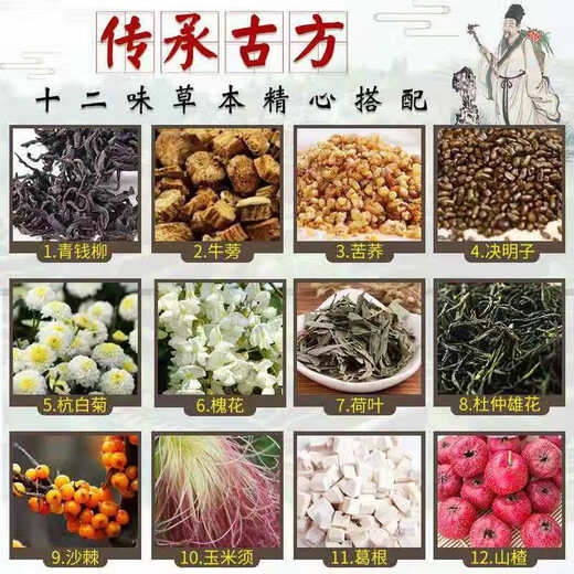 婉明沙棘杜仲雄花决明子玉米须青钱柳决明子葛根山楂茶 买二贈一（实发三盒)