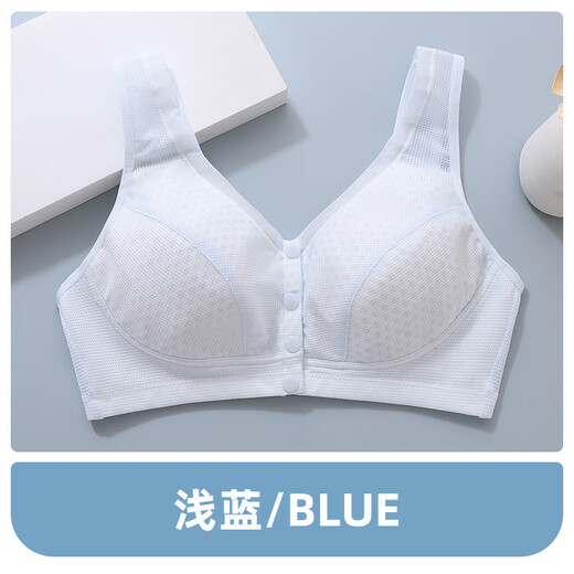 Langsha's mother's underwear front buckle summer thin breathable bra comfortable pure cotton inner cup anti-sagging bra in middle-aged and elderly
