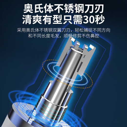 Hot-selling electric nose hair trimmer for men, rechargeable nostril cleaning and nose hair removal scissors for women, shaving and removing nose hair, eyebrow trimming and beard tool, white rechargeable model, eight-core movement (1 charge lasts for 1 year)