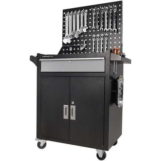 Wen Yijia Selected Auto Repair Tool Trolley Multi-Function Tool Cabinet Iron Sheet Mobile Workbench Cabinet Style-Black