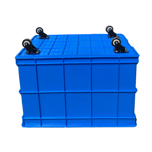Shantou Lincun Clothing Factory Trolley Express Lieferung großer Gummi-Rahmen-Pull-Wheel-Umsatzkasten mit Rad Plastikkiste Transfer Transportbox 1 135L%23700 Box Länge 757 Breite 565 Höhe 400 Blau Kiste + schwarzer Stahlwelle Schwerlastrad