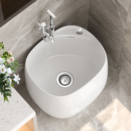 
JOMOO mop pool household balcony bathroom mop basin ceramic mop pool outdoor mop basin bathroom mop pool M1049 white 49*38*40cm single basin