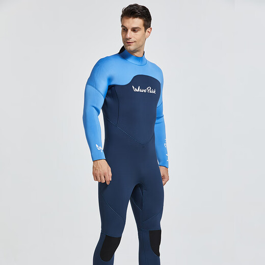 SBART new men's adult 5MM one-piece wetsuit cold-proof and warm wetsuit surfing swimsuit 1164 black with fine embossing XL