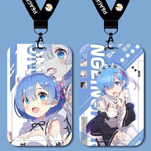Canchirem peripheral card cover from scratch Another world life event cartoon school card factory card work card protection cover b15673 long lanyard + campus card cover