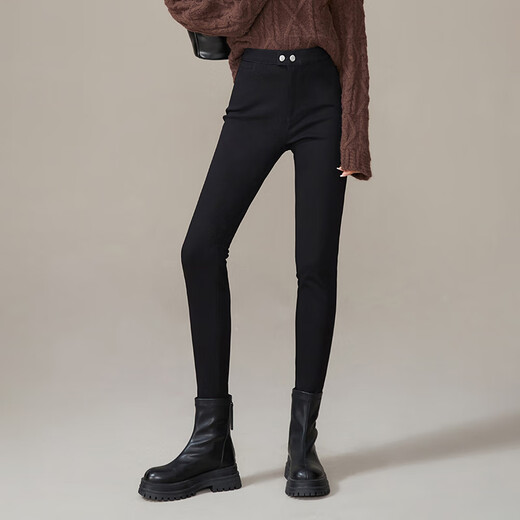 Yiyang (ESE-Y) outer leggings for women, new autumn and winter small black pants, slimming magic pants, winter - black (under 162cm) M