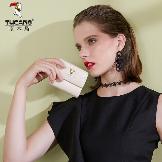 Woodpecker (TUCANO) women's wallet short 30% off sweet lady first-layer cowhide thin wallet practical birthday gift for girlfriend