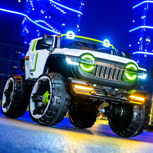 爸爸妈妈坦克300儿童电动车四轮汽车越野车宝宝带遥控玩具车双人童车1-8岁