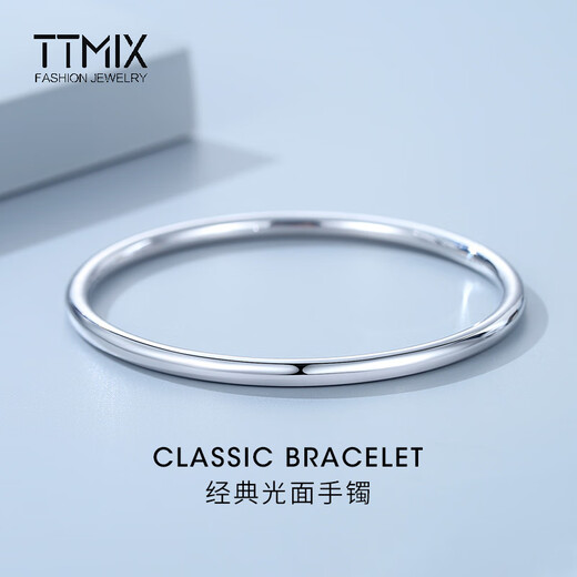 TTMIX women's platinum bracelet pt999 women's style platinum round bracelet smooth hollow plain ring bracelet for my wife 52mm weight 13.23g thick 3.9mm
