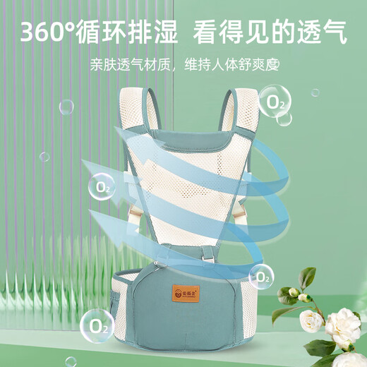 Aiyuan Mei Taillenhocker Baby Leichtes Vierjahres-Baby-Gurt Multifunktion Leichte Umarmung und Halten Sie Baby Out Summer Castle Green