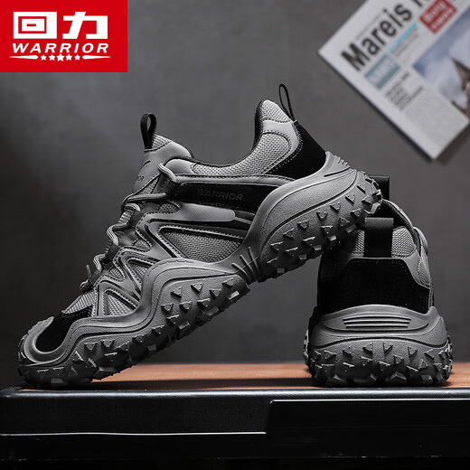 Warrior dad shoes men versatile casual men's shoes sports running shoes men 3891 gray/black 40