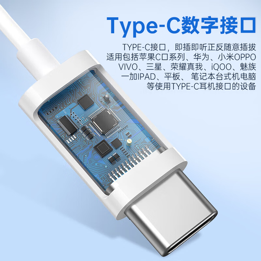 Zhiguozhe hot-selling 7 million+ type-c headphones wired digital gaming computer e-sports hifi semi-in-ear suitable for Huawei Honor oppo Xiaomi vivo Apple 15/16