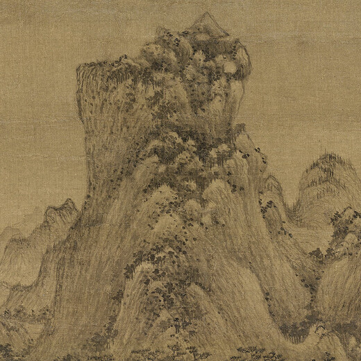 The ancient landscape painting scroll famous paintings of King Mengxia Mountain in Yuan Dynasty replica ancient paintings hanging paintings. The Yuan Dynasty’s Mengxi Mountain Gaoyi painting 12212 50X84 cm (stained by spray paintings) Mounted milky white scroll (Xuan