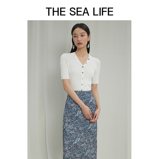
THE SEA LIFE Ou Hai Yisheng Sweater Women's 24 summer new comfortable, versatile, breathable, smooth and light knitted sweater X15868 mustard yellow M