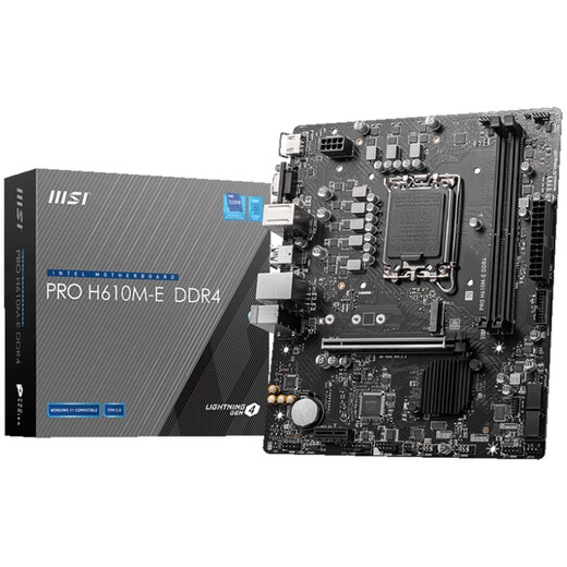 INTEL酷睿I3 12100F散片搭配微星H610 B760爆破弹GAMING迫击炮WIFI系列电脑主机主板CPU板U套装 PRO H610M-E DDR4 12100F散片
