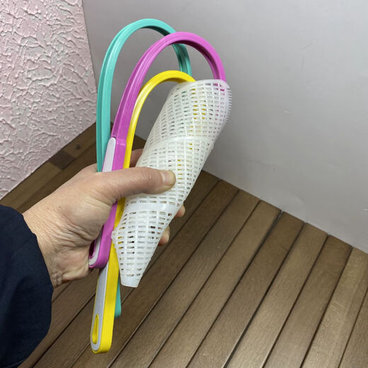 康丽雅 3523 熟胶塑料苍蝇拍 长柄竹柄手动苍蝇拍子 颜色随机 塑料熟胶头