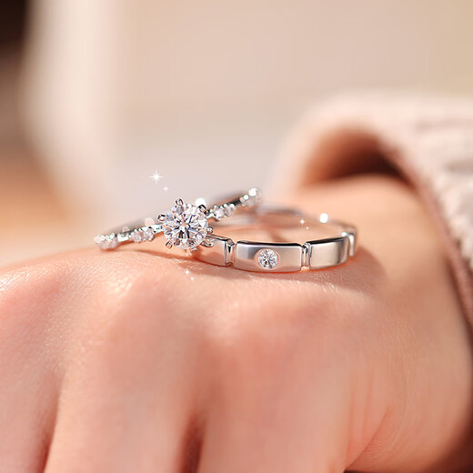 MZMZ Platinum Ring pt950 Platinum Moissanite Knot Engagement Fashion Ring Valentine's Day Birthday Gift for Girlfriend Same Day/Next Day Delivery - Light Luxury Sugar Cube Love Ring