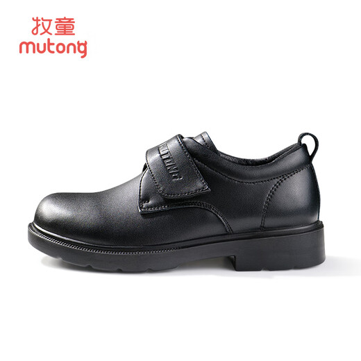 Chaussures en cuir noir de Berger Boy Spring and Automne Chaussures Boy's Campus Performance Chaussures en cuir décontractées et polyvalentes Little Gentleman's Etiquette Chaussures Gentleman's Black 34