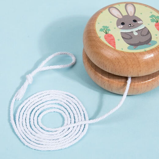 蒂米妮传统木质儿童溜溜球回旋yoyo玩具男女孩木制悠悠球小朋友学生礼物 (正背面)龙+凤图案1个