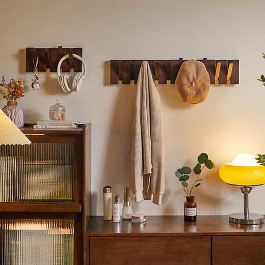 Yuan Yaju solid wood coat rack wall hanging piano key wall hanging storage rack wall hanging coat rack wall hook