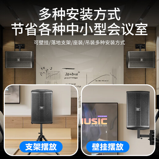 先科 会议室音响套装组合10英寸家庭KTV背景音乐培训会议专用设备系统蓝牙功放壁挂音箱VD-201/K3V