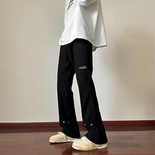 Shuhan Jeans Men's Spring and Autumn New American High Street Workwear Pantalones de microflares Slim Casual Casual Wkxs-K691 White S