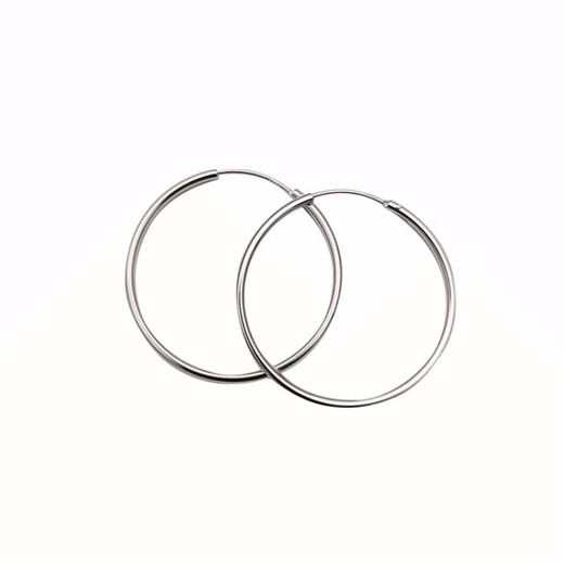 Guanpuge Fat Donglai same style pt950 platinum earrings large hoop PT950 circle big female personality platinum hoop round ear platinum plain hoop large earrings (diameter about 5 cm)