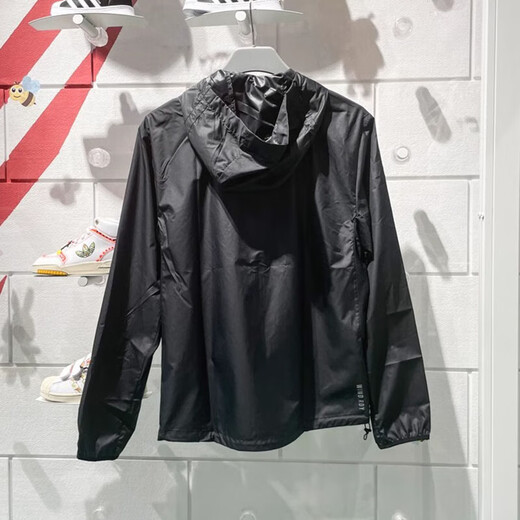 阿迪达斯（adidas）官方外套男装25春新款户外健身训练运动服三条纹防风连帽休闲夹克 IN1483 XL