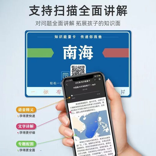 Knowledge Energy Cards Complete Set of Cards and Educational Toys Memory Fun Cards for Junior High School Students [Work While Asking] Common Knowledge Books Can't Learn [Pinyin Table] Remember Happy Learning