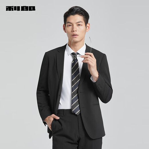 Lilang zero sense suit suit, men's formal suit, slim business suit, groom's wedding suit, spring and autumn black (011XA), slim fit reference size chart for ordering M 165/80A trousers 165/74A