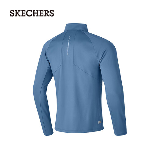 Skechers men's and women's same style slim long-sleeved sports T-shirt stand collar comfortable top P424M192