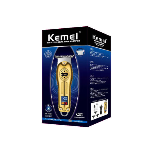 KEMEI (KEMEI) All-Metal LCD Display Cabellado Cabellado eléctrico Cabezal calvo Artefacto Salón Hogar Hourve Hogar-Push-White Gradiente Cabeze Cero Cabeza KM-679 (sin pantalla LCD) Estándar de oro