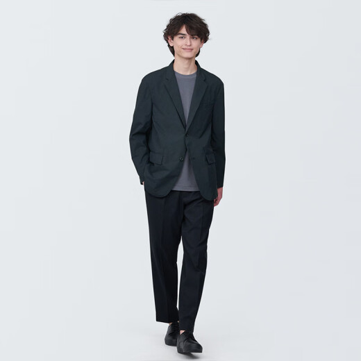 无印良品 MUJI 男式 便携 夹克 男士外套春季款男装 西装小西服AD0VAA4S 黑色 L (175/100A)