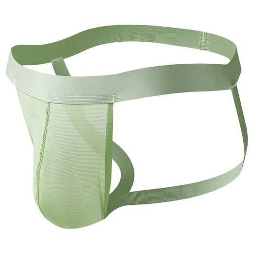 New men's large size thongs new men's gay back opening no need to take off sexy double thongs low waist sexy underwear army green XL