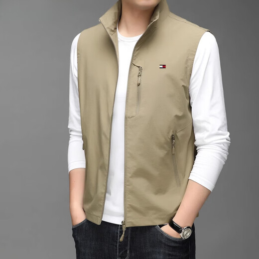 TOMMYBULL美国Tommy汤米男士秋冬季夹克背心户外百搭休闲无袖坎肩立领马甲 蓝色 686 2XL[建议体重155-175斤]