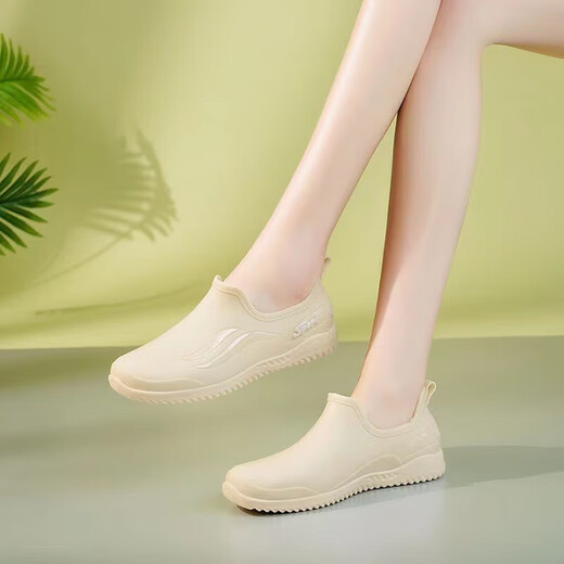 Ligera Boot de la moda para adultos Botas de lluvia para mujeres Summer Anti-Slip Desgaste Resistente cómodo zapatos de agua de suela gruesa de suela gruesa para trabajos de cocina Zapatos de goma 209 Khaki [Código estándar] 37