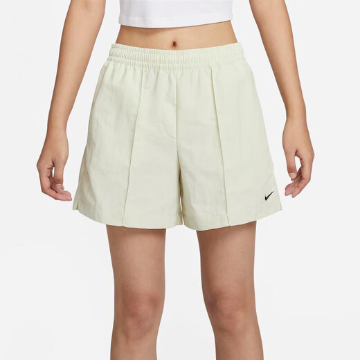 Nike (Nike) Pantalon féminin, shorts d'entraînement, pantalon de sport de nouveau style d'été, entraînement de course, fitness, pantalon à cinq points en baisse et décontracté FV6623-020 gris et blanc L