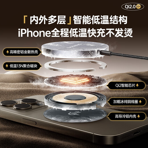 Baseus Apple wireless charger supports MagSafe magnetic fast charging Qi2 certified 15W fast charging iPhone16/15/14/13/12ProMax/PLUS headphones