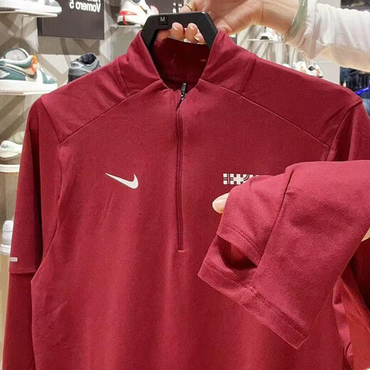 Nike (NIKE) long-sleeved T-shirt men's 2025 summer new sports running training casual stand-up collar pullover HV8212-677 HV8212-677 red/year new model XL