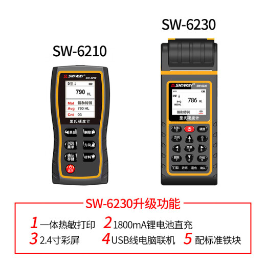 深达威里氏硬度计高精度便携式洛氏维氏布氏测量仪金属硬度检测仪 SW621 SW6210A配D型冲击装置+标