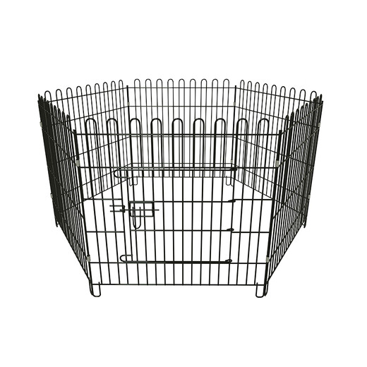Dog Fence Dog Cage Indoor Home Folding Pet Fence Chicken Cage Teddy Dog Cage Metal Pet Fence Cage Black 80x90# (6 pieces) Fence (with suction cup straps + cotton nest)