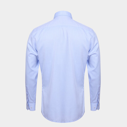 Mailyard / Melya Shirt à manches longues Business Men's Slim Blue Plaid Shirt Professional Casual 684 Blue Plaid M / 40S
