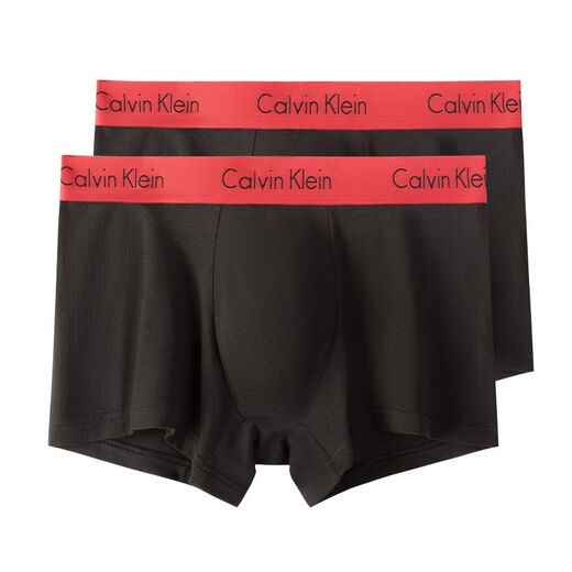 Calvin Klein CK Men's Boxer Briefs Set 2 Pack Gift for Boyfriend NB1463A Black Red Edge XL