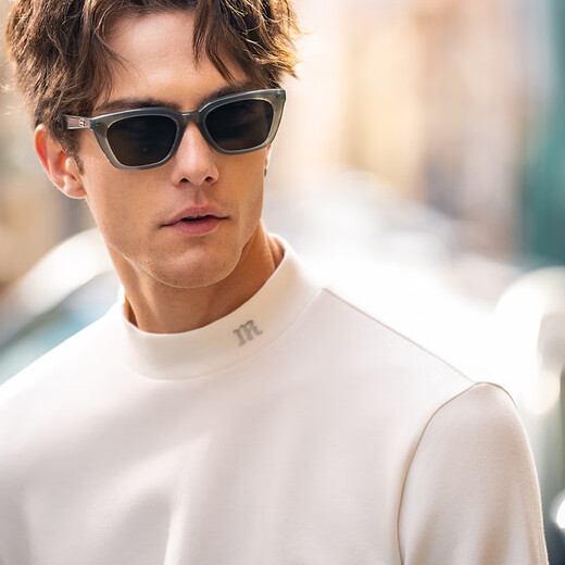 Mr. Bu Bu Hot Wortbladder Impreso Half Collar High Collar Engrosado Camiseta Men's 2025 Spring y Autumn New Top KT15775 Ivory White XL (180)