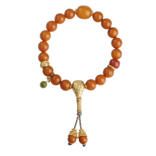 Potala Palace Beeswax Date Bead Bracelet 925 Silver Nanhong Wenwen Bracelet Tibetan Style Versatility Same Style for Boyfriends Birthday Gift